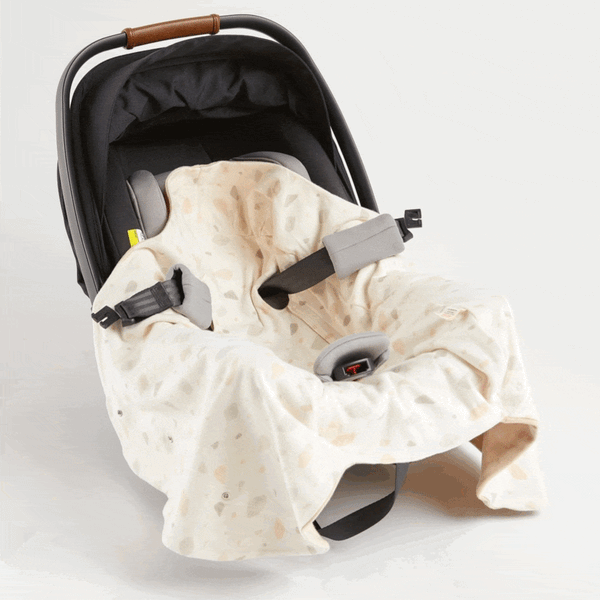 KURA Organic Baby Wrap Car Seat Blanket in Biscuit KURA Organics