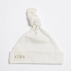 KURA Organics Hat One size (0-3 Months) Organic Jersey Hat in Chalk