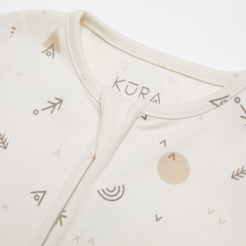 KURA Organics Sleepsuit Organic Zip-up Sleepsuit in Earth Print