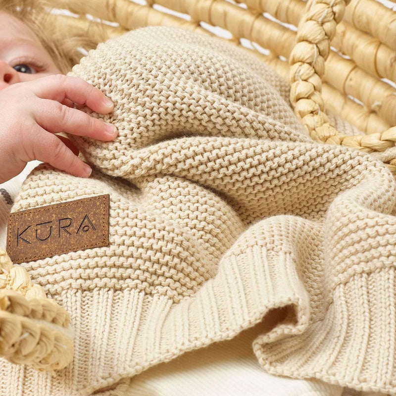 KURA Organics Organic Baby Blanket in Clay