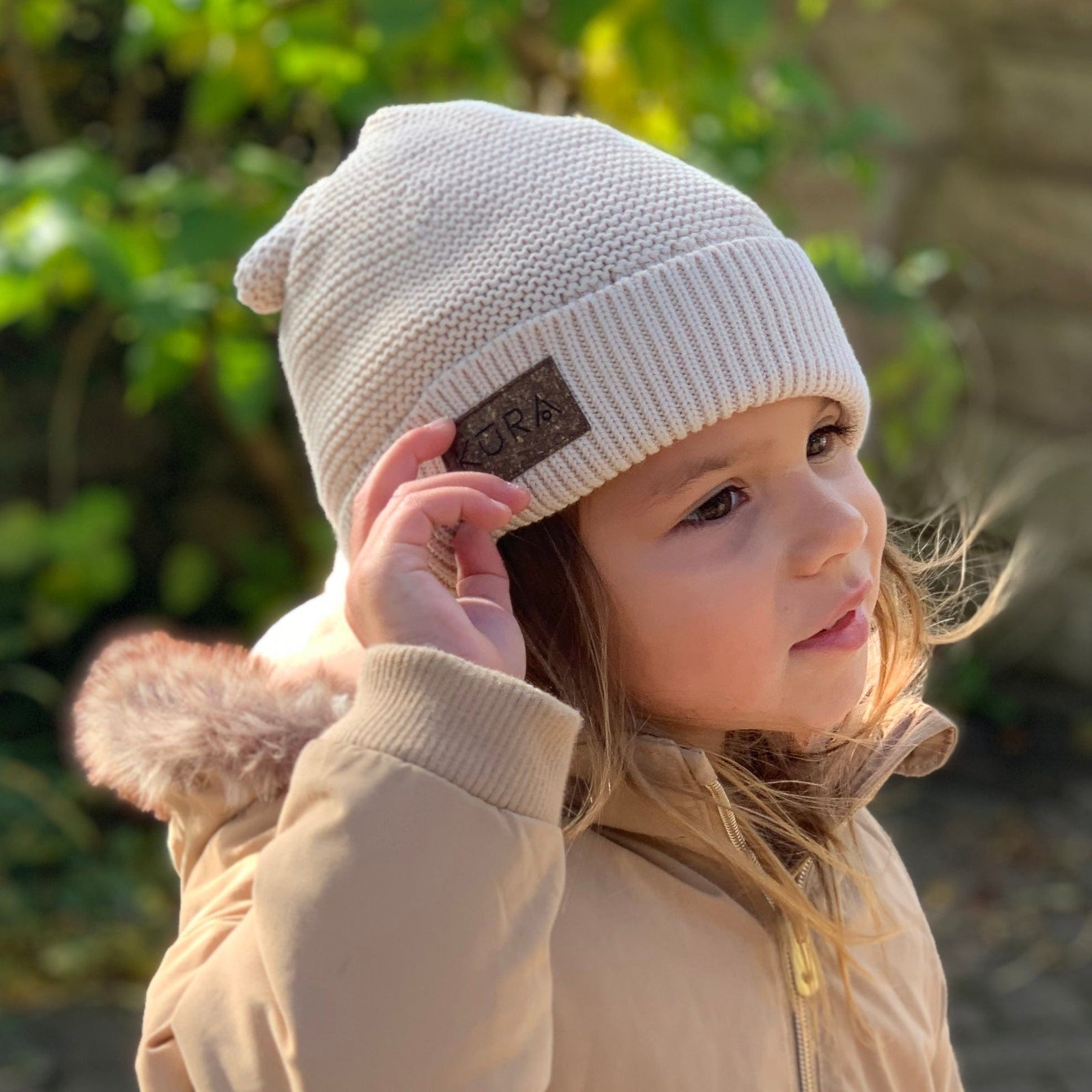 Organic Beanie Hat in Clay KURA Organics